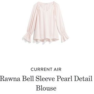 Current Air Pink Bell Sleeve Top